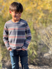 Toby Tee - Grey/Rust Stripe