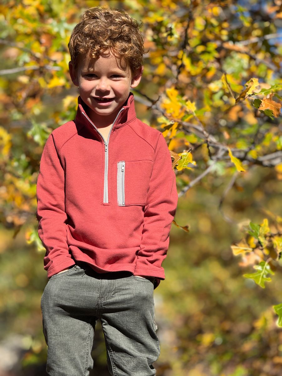 Pocket Zip Up Top - Pumpkin
