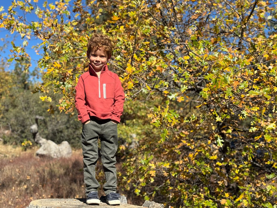 Pocket Zip Up Top - Pumpkin
