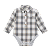 Jasper Woven Onesie - Grey/White/Beige Plaid