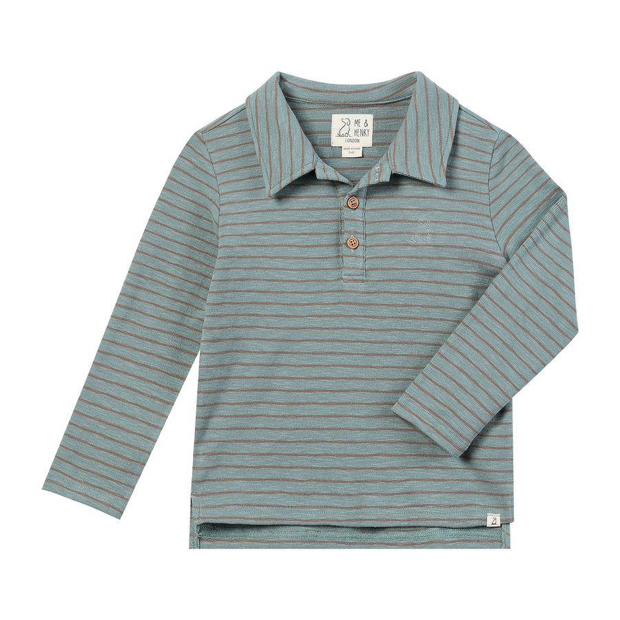 Spencer Polo - Beige/Green Stripe
