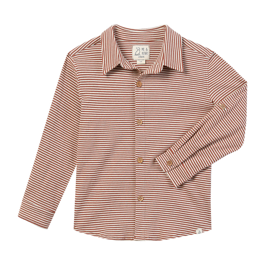 Columbia Jersey Shirt - Rust/Cream Ribbed Stripe