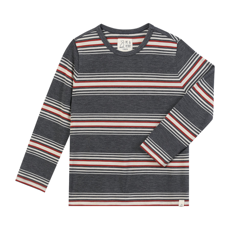 Toby Tee - Grey/Rust Stripe