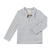 Buggle Cozy Fabric Polo - China Blue/White Stripe