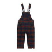 Gentry Woven Overalls - Festive Blue Plaid