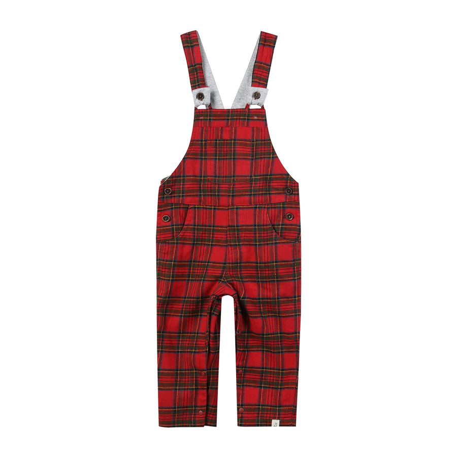 Gentry Woven Overalls - Festive Red Plaid