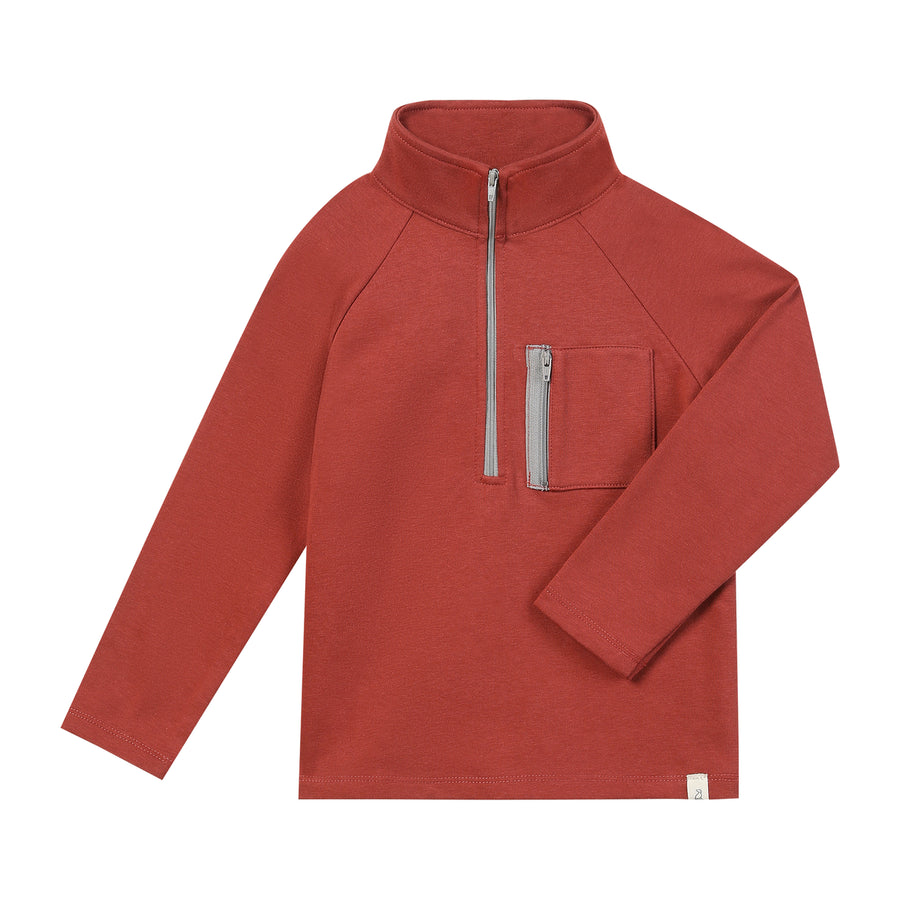 Pocket Zip Up Top - Pumpkin