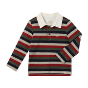 Rugby Polo - Burgundy Multi Stripe