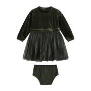 Birdie Dress - Green Velvet