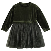 Birdie Dress - Green Velvet
