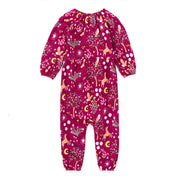 Bamboo & Cotton Long Sleeve Gathered Romper - Woodland Dreams