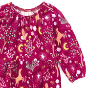 Bamboo & Cotton Long Sleeve Gathered Romper - Woodland Dreams