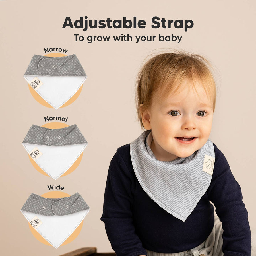 8 Pack Organic Cotton Bandana Bibs - Nordic