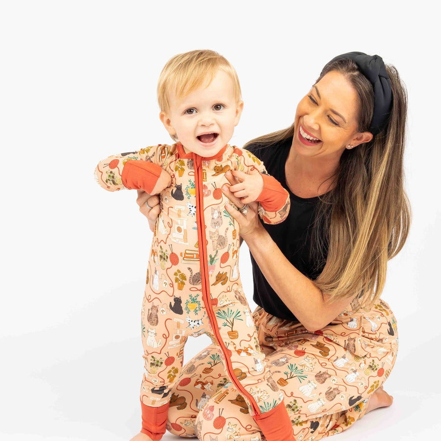 Bamboo Baby Convertible Romper - Cats Meow
