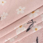Organic Jacquard Sweater Knit Baby Blanket - Daisy Floral