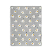 Organic Jacquard Sweater Knit Baby Blanket - Elephant