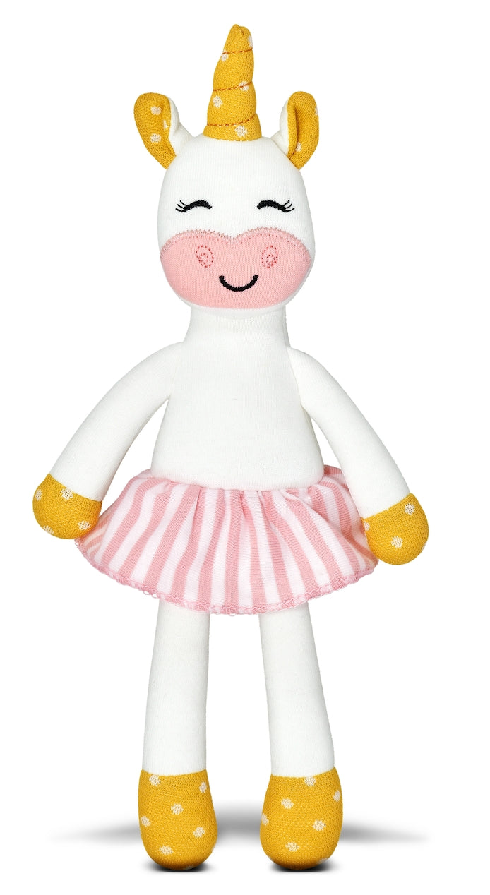Organic Tiny Dancing Unicorn Plush Toy - White