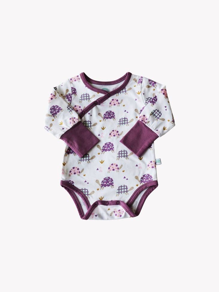 Shoulder Snap Long Sleeve Onesie - Tilly Tortoise