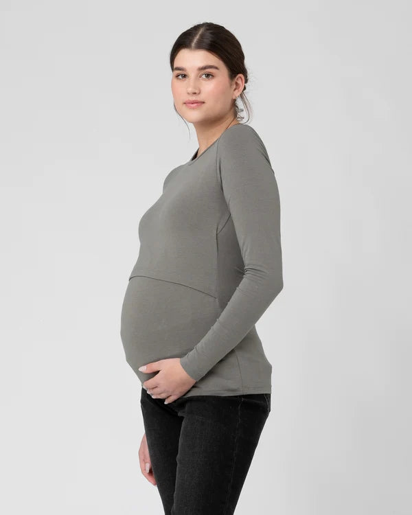 Organic Cotton Nursing Top - Moss