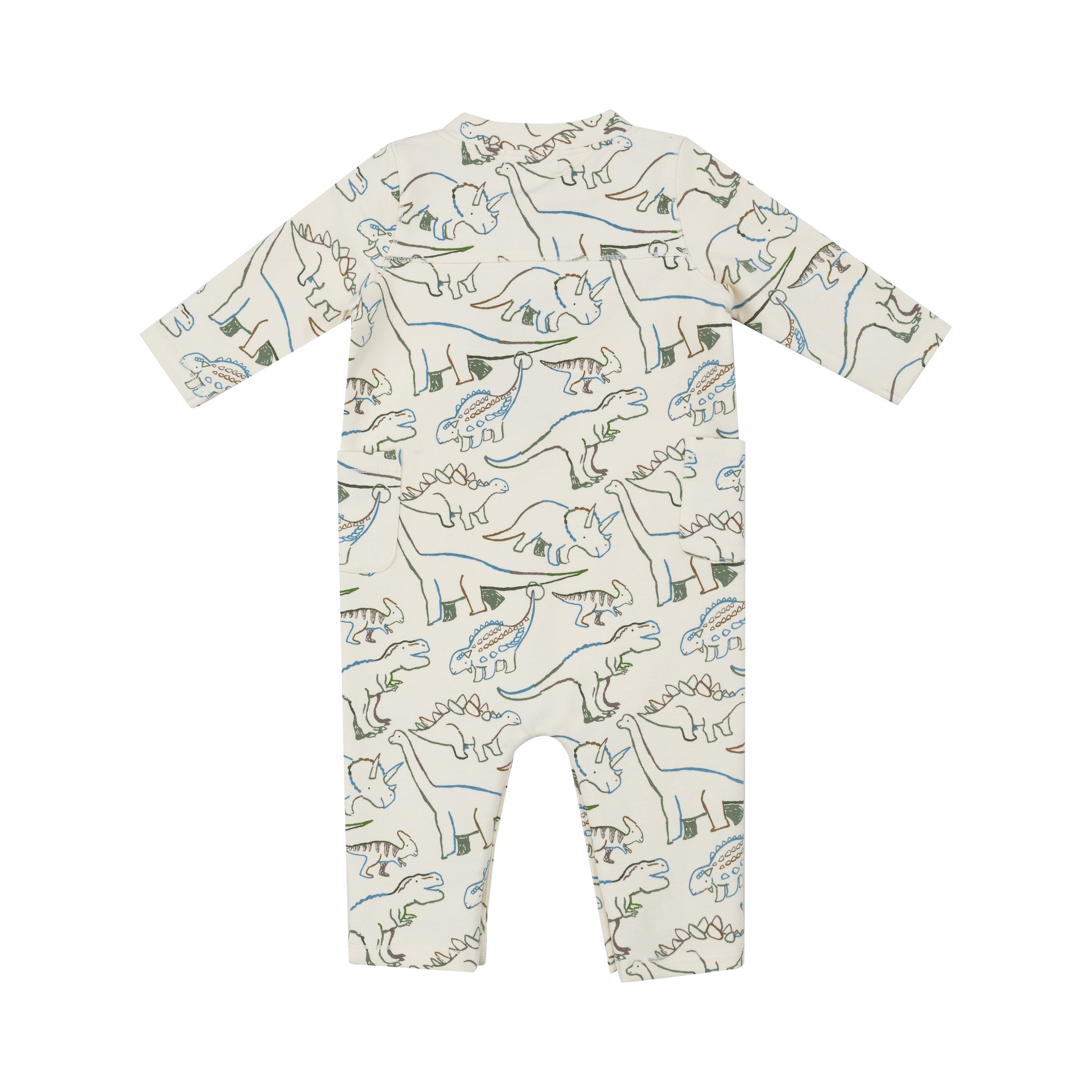 French Terry Uni Romper - Artsy Dinos