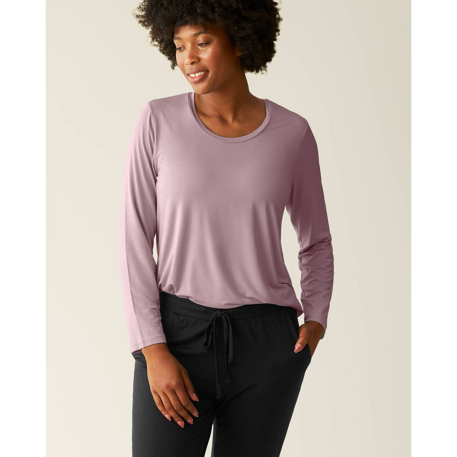 Bamboo Maternity & Nursing Long Sleeve T-Shirt - Dusty Mauve