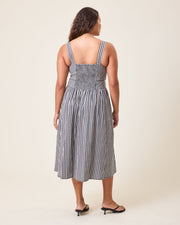 Gracie Poplin Nursing Midi Dress - Black & White Gingham