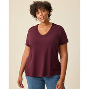 Classic Modal V-Neck Nursing T-Shirt - Burgundy