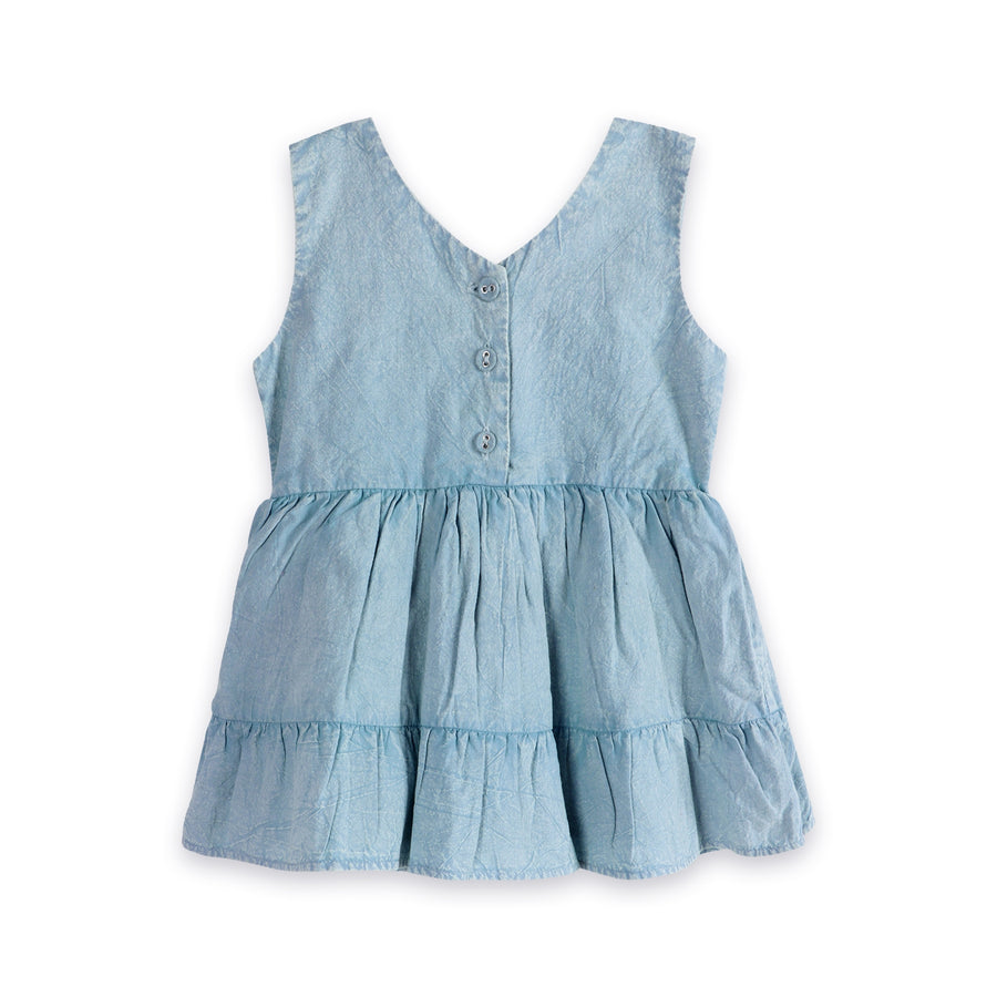 River Soft Denim Washed Baby Dress + Bloomer