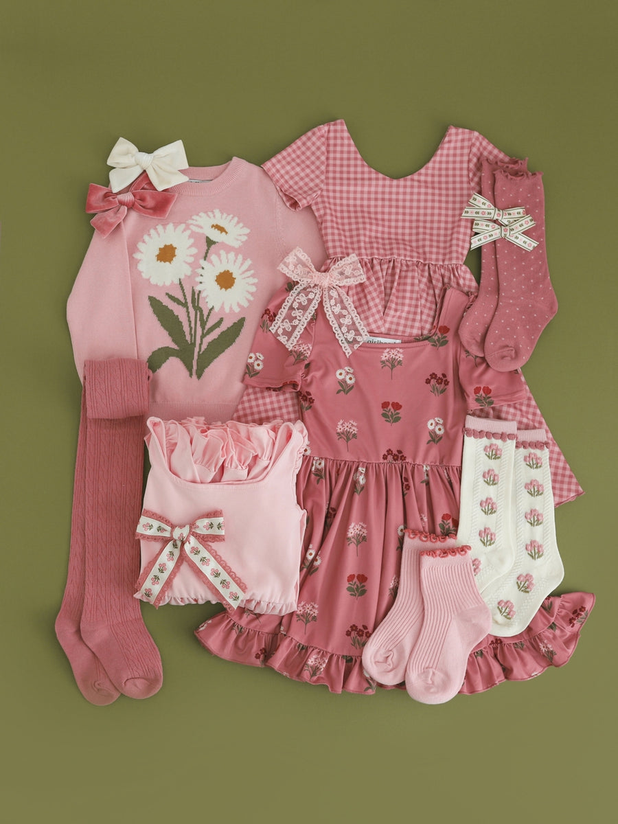 Posie Knee Socks - Old Rose