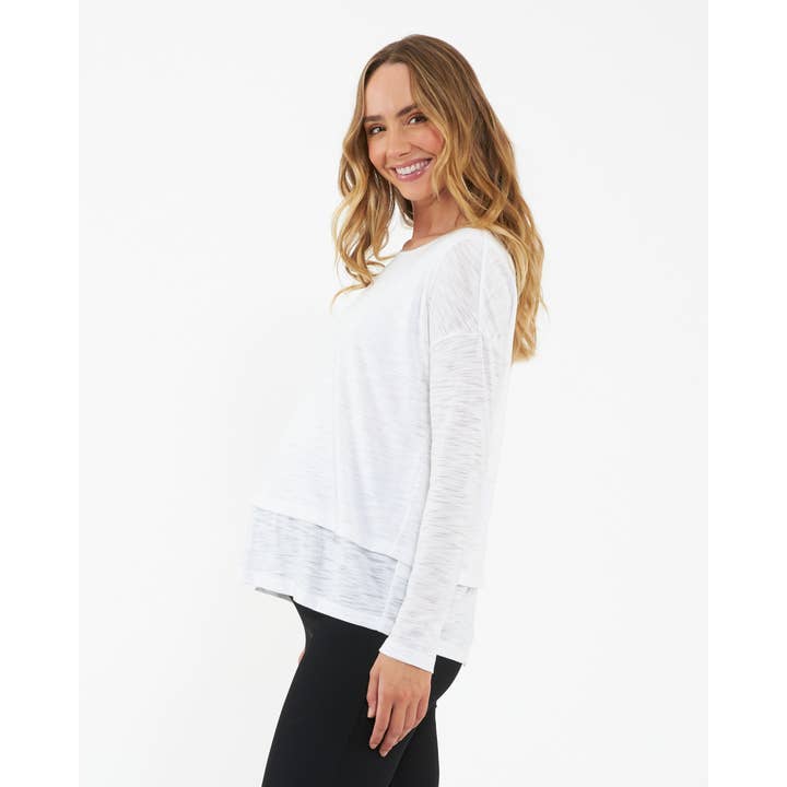 Jazmin Long Sleeve Nursing Top - White