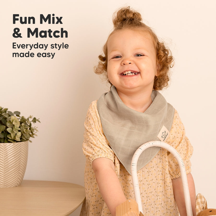 8 Pack Lumi Organic Cotton Muslin Bandana Bibs - Lavender
