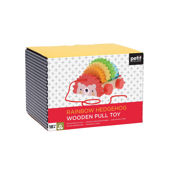 Wooden Pull Toy - Rainbow Hedgehog