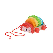 Wooden Pull Toy - Rainbow Hedgehog