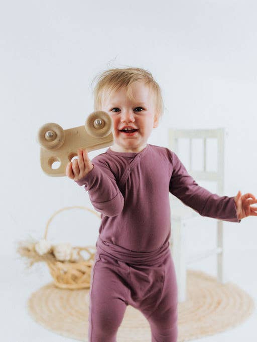 Shoulder Snap Long Sleeve Onesie - Grapeade