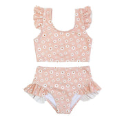 Girls Flutter Bikini Swimsuit - Pink Daisy