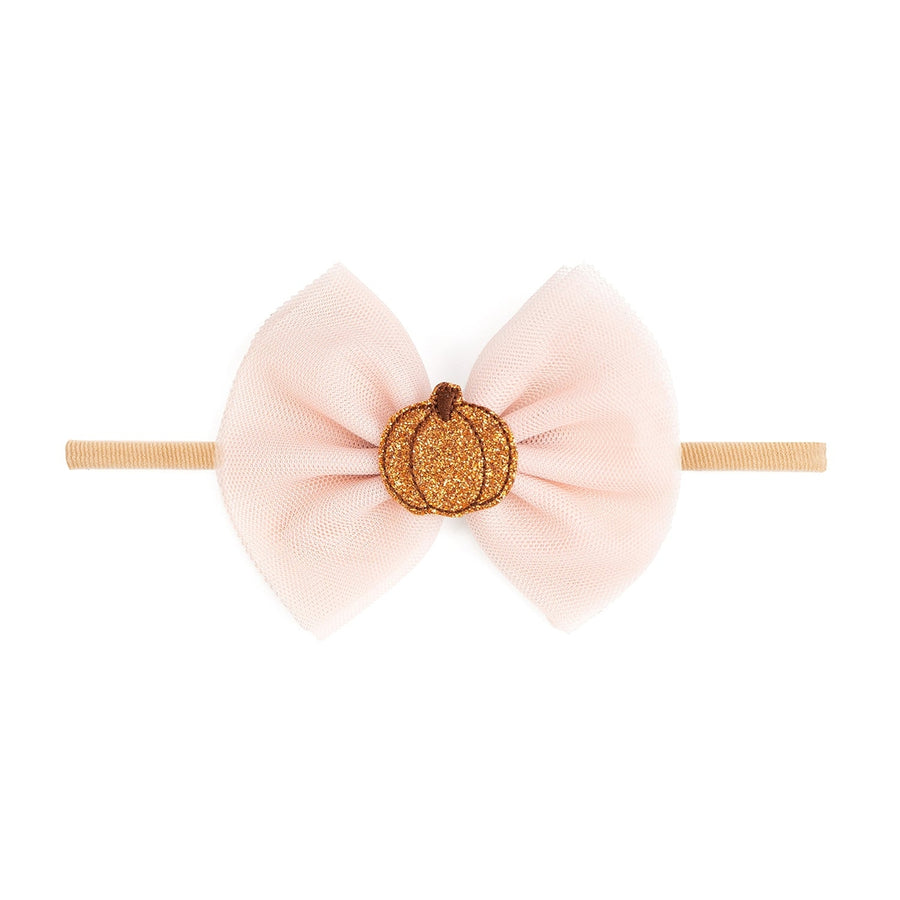 Tulle Bow Baby Headband -  Pumpkin