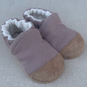Organic Cotton Knit Slippers -  Ribbed Lilac