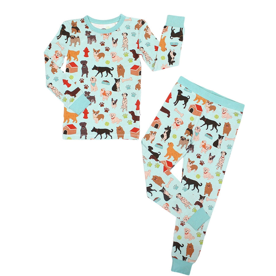 Bamboo Two Piece Long Sleeve Pajamas - Dogs Bark