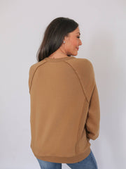 Big Hug Vertical Zip Breastfeeding Crewneck - Butterscotch