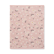 Organic Jacquard Sweater Knit Baby Blanket - Daisy Floral