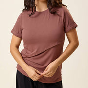 Assymetrical Nursing T-Shirt - Redwood