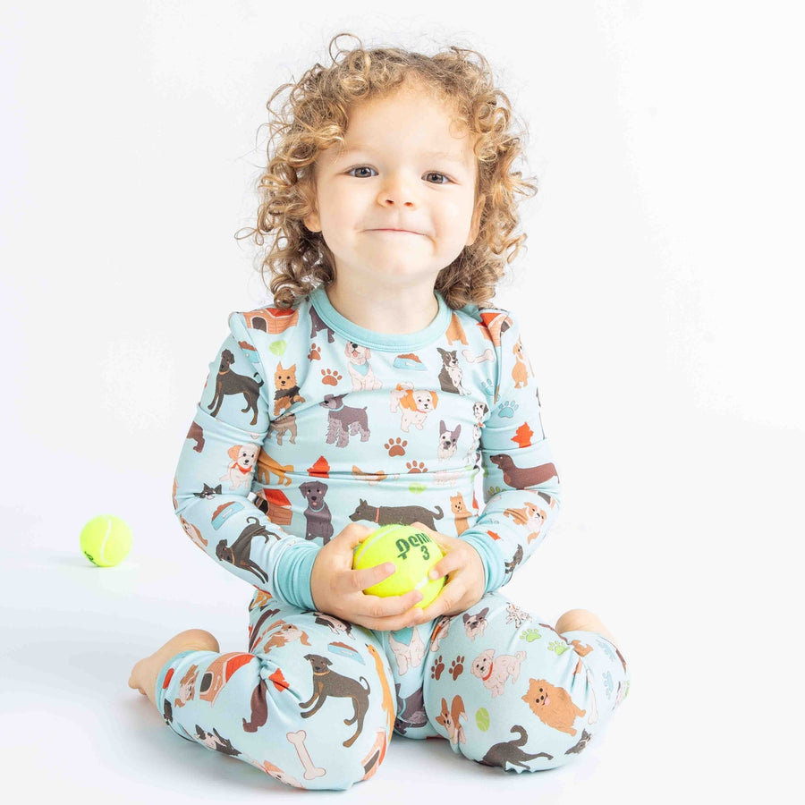 Bamboo Two Piece Long Sleeve Pajamas - Dogs Bark