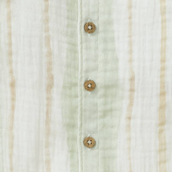 Pacific Stripe Baby Boy Romper - Green Wash