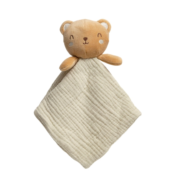 Bear Snuggle Blanket - Organic Cotton Muslin Lovey