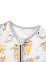PoshTOT Sloth Bamboo Baby Shorty Zippy Romper