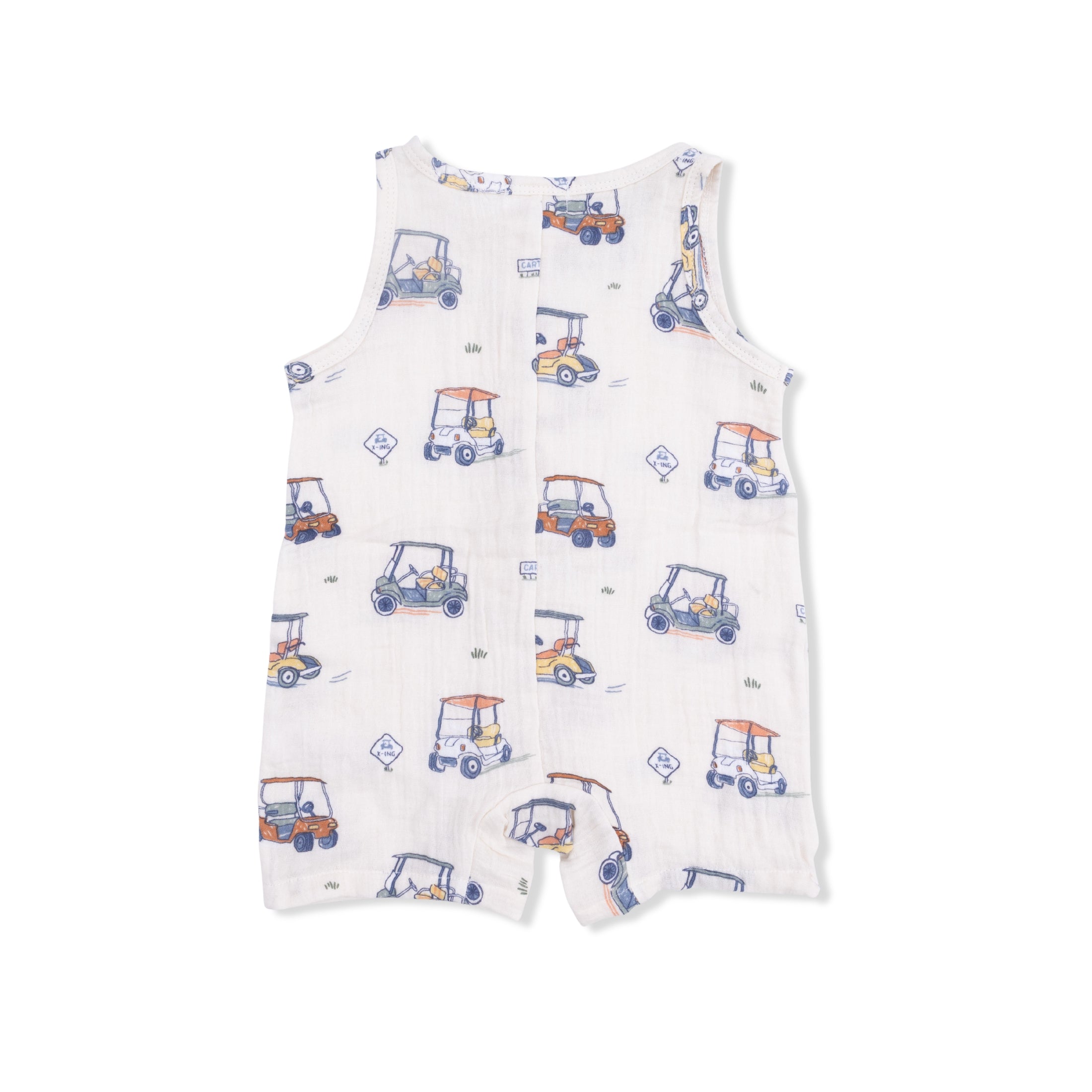 Sleeveless Shortie Romper - Zooming Golf Carts