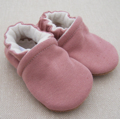 Organic Cotton Knit Slippers -  Rosewood Waffle Weave
