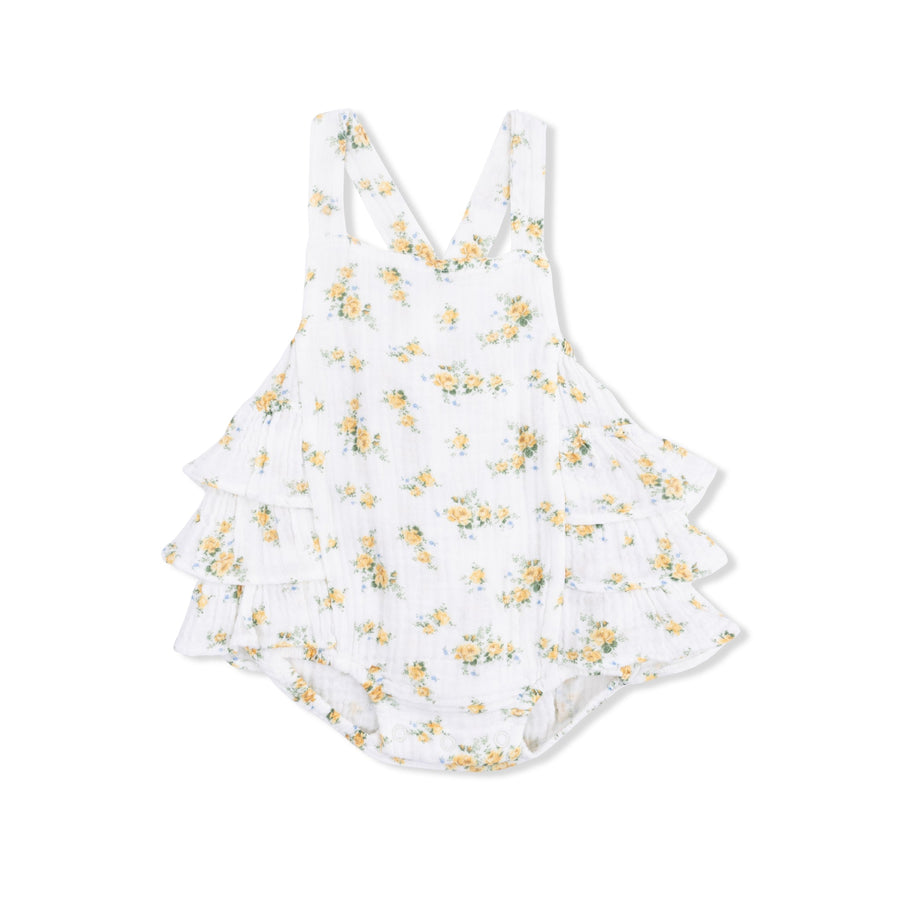 Ruffle Sunsuit - Sunshine Roses