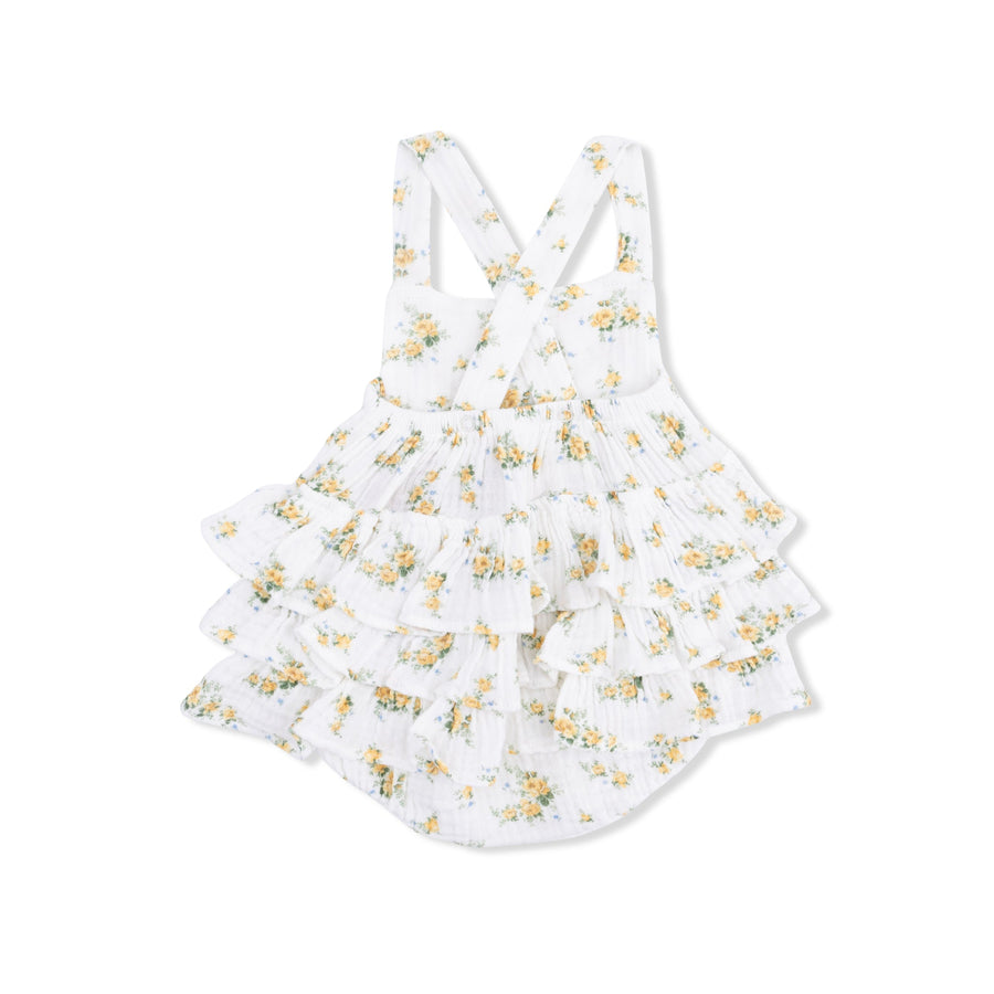 Ruffle Sunsuit - Sunshine Roses