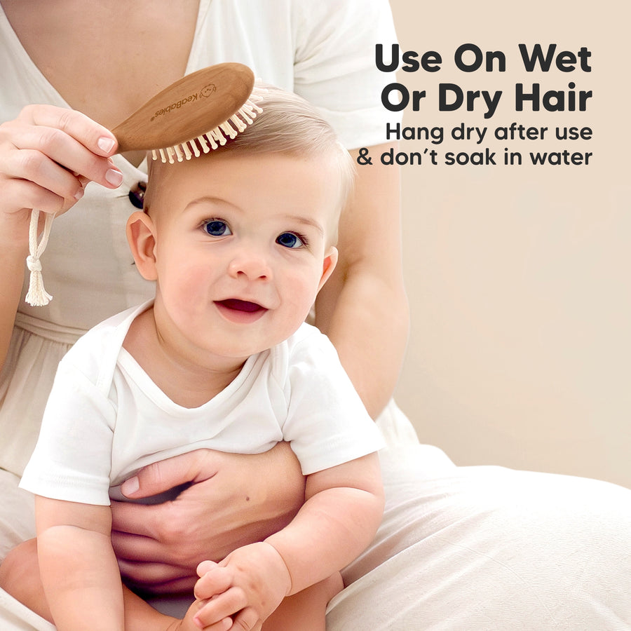 Baby Hair Brush and Comb Set - Dark Walnut